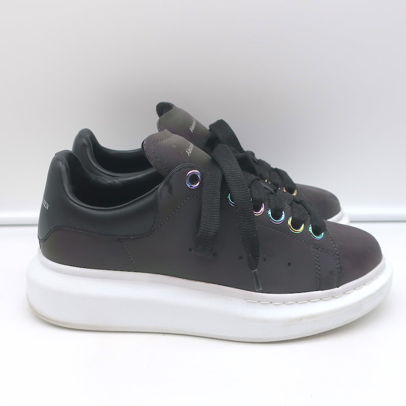 Alexander McQueen iridescent pearl Larry spike sneakers 38.5 black new in  box